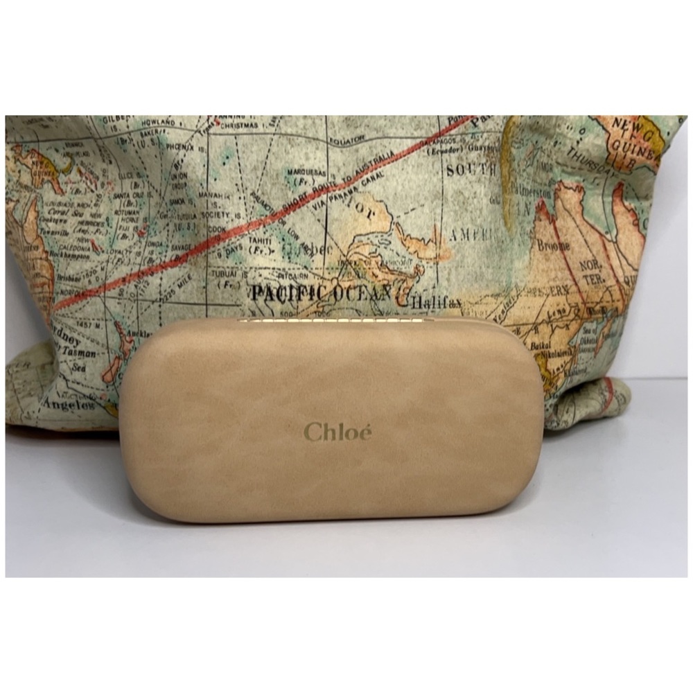Authentic Chloe Clamshell Suede eyeglass/sunglass case